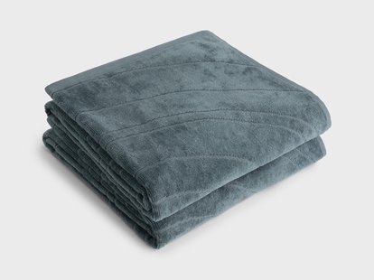 Yumeko Handdoeken velours pebble blue 50x100 100% biologisch katoen, velours