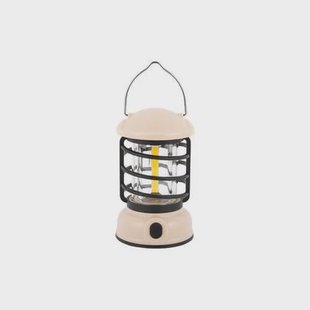Leitmotiv Tafellamp Camping Lantern Led - Gebroken Wit - 8.5x8.5x15cm