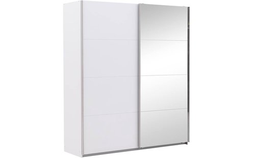 Goossens Basic Kledingkast Miami, 226 cm breed, 229 cm hoog, 1x spiegeldeur re en 1x schuifdeur li