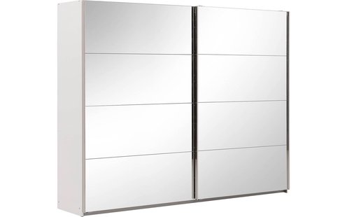 Goossens Basic Kledingkast Miami, 271 cm breed, 229 cm hoog, 2x spiegel schuifdeuren