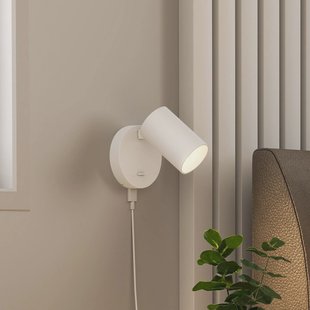 Deko-Light CAN TILT wandspot, wit, Ø 10 cm, metaal, schakelaar, USB