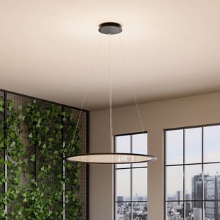 Deko-Light LED hanglamp PANEL, zwart, Ø 63 cm, metaal, CCT dimbaar 50 W