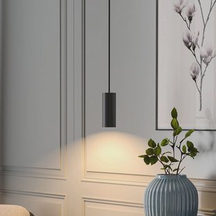 Deko-Light Hanglamp CAN, zwart, hoogte 15 cm, Ø 6 cm, metaal, GU10