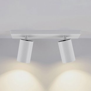 Deko-Light CAN TILT plafondspot, wit, 31 x 9 cm, 2-lamps, metaal GU10