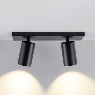 Deko-Light CAN TILT plafondspot, zwart, 31 x 9 cm, 2-lamps, metaal GU10