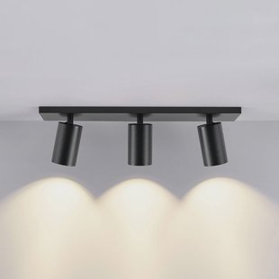 Deko-Light CAN TILT plafondspot, zwart, 48 x 9 cm, 3-lamps, metaal GU10