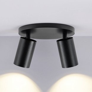 Deko-Light CAN TILT plafondspot, zwart, Ø 20 cm, 2-lamps metaal GU10