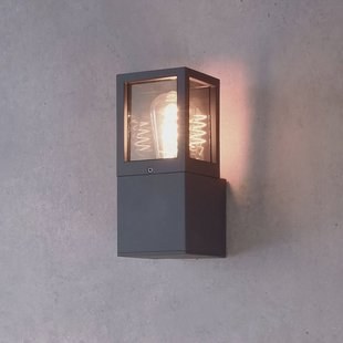 Deko-Light Facado II buitenwandlamp, grijs/rookgrijs, breedte 11 cm, IP65