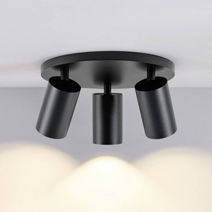 Deko-Light CAN TILT plafondspot, zwart, Ø 25 cm, 3-lamps metaal GU10