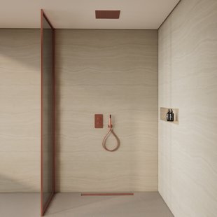 BWS Inbouw Plafondregendouche | Colorato | 30CM | met Handdouche | Geborsteld koper | SET