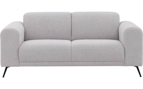 Goossens Bank Shallow grijs, stof, 2-zits, stijlvol landelijk
