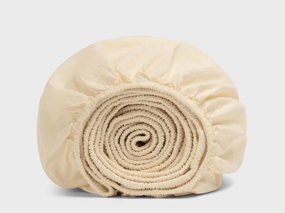 Yumeko Kinderhoeslaken percal katoen butter glow 70x150x15 100% biologisch en fairtrade katoen, percal geweven