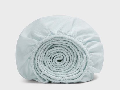 Yumeko Kinderhoeslaken percal katoen playful aqua 70x150x15 100% biologisch en fairtrade katoen, percal geweven