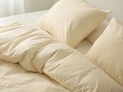 Yumeko Dekbedovertrek percal katoen butter glow 140x220+1/60x70 100% biologisch en fairtrade katoen, percal geweven