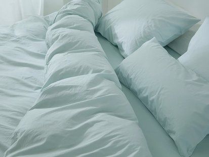 Yumeko Dekbedovertrek percal katoen playful aqua 140x220+1/60x70 100% biologisch en fairtrade katoen, percal geweven