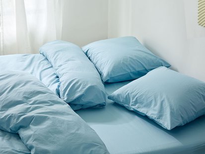 Yumeko Dekbedovertrek percal katoen blue lagoon 200x220+2/60x70 100% biologisch en fairtrade katoen, percal geweven