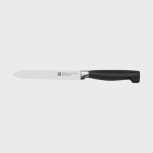 Zwilling Zwilling Four star gekarteld allroundmes 13 cm Zwart-roestvrij staal