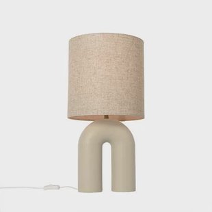 QAZQA Scandinavische tafellamp beige met linnen kap beige - Lotti
