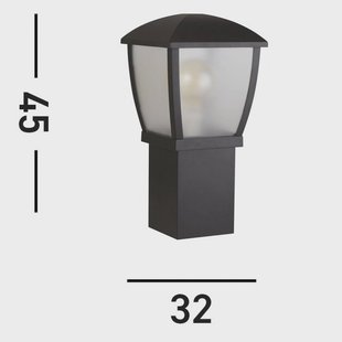Searchlight Seattle sokkellamp, IP44, zwart, hoogte 45 cm, metaal