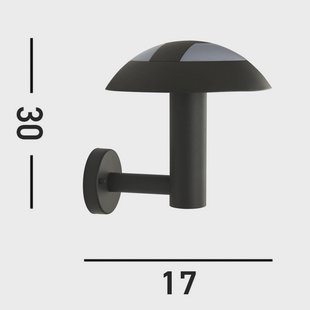 Searchlight LED buiten wandlamp MUSHROOM, IP44, zwart, paddenstoelvorm