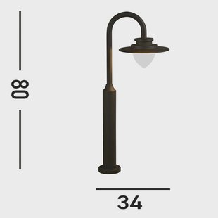 Searchlight LED tuinpadverlichting Texas, IP54, grafietkleurig, hoogte 80 cm