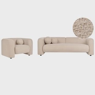 Beliani - LEIREN - Woonkamerset 4-zits - Beige - Bouclé Beliani - LEIREN - Woonkamerset 4-zits - Beige - Bouclé