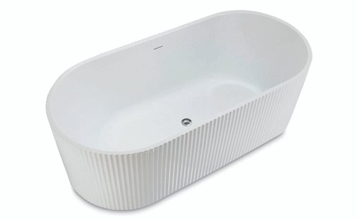 Vrijstaand Bad Luca Sanitair Primo Acryl 170x80x58 cm Incl. Afvoerset Mat Wit met Ribbel