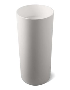 Wastafel Staand Luca Sanitair Vado Rond Met Vloer Afvoer 40x40x90 cm Solid Surface Mat Wit