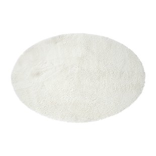 Vloerkleed fluffy ovaal - wit - 120x180 cm