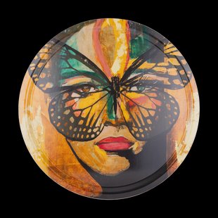 Carolina Gynning Golden Butterfly dienblad Ø46 cm Orange-black