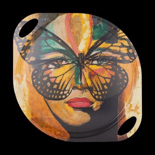 Carolina Gynning Golden Butterfly dienblad met handvat 38x47 cm Orange-black