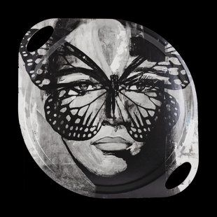 Carolina Gynning Golden Butterfly dienblad met handvat 38x47 cm Black-white