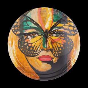 Carolina Gynning Golden Butterfly dienblad Ø31 cm Orange-black