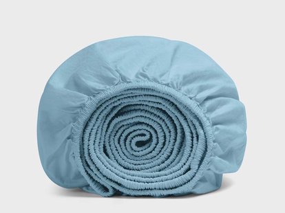 Yumeko Kinderhoeslaken percal katoen blue lagoon 100% biologisch en fairtrade katoen, percal geweven