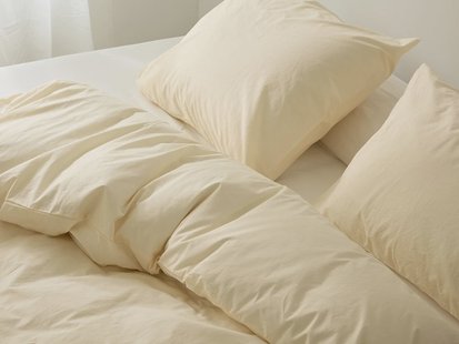 Yumeko Dekbedovertrek percal katoen butter glow 100% biologisch en fairtrade katoen, percal geweven