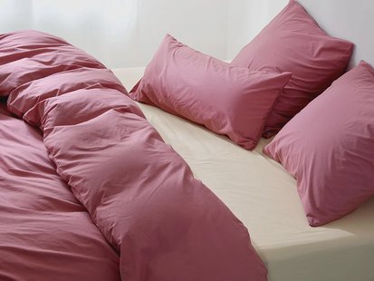 Yumeko Dekbedovertrek percal katoen raspberry dream 100% biologisch en fairtrade katoen, percal geweven