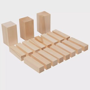 BeaverCraft Wood Carving Blocks BW19, set van 19 houtblokjes voor houtsnijden