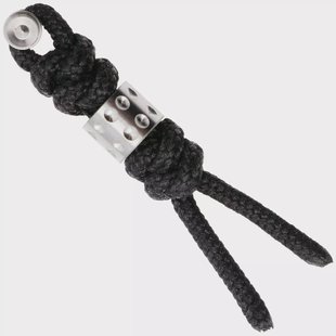 Chris Reeve Large Sebenza/Umnumzaan Lanyard with dot bead black/silver COM-7088