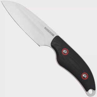 Rough Ryder Code Red Black Bear RR2397, Satin Stainless Steel, Black Red G10, vaststaand mes