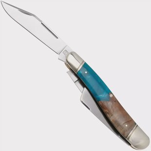 Rough Ryder Texas Stockman RR2653, Satin 440, Pandora Swirl Wood Resin, zakmes