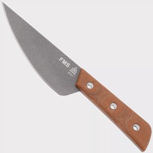 TOPS Knives Frog Market Special Mini FMSM-01, 1095 Tungsten Cerakote, Tan Canvas Micarta, jachtmes