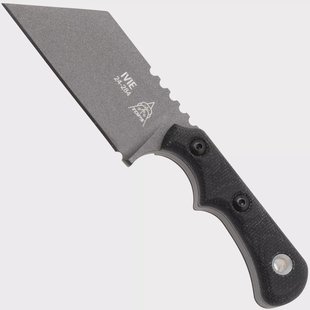 TOPS Knives Ivie IV-01, 1095 Tungsten Cerakote, Black Canvas Micarta, nekmes, Cody Ivie design