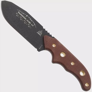TOPS Knives Wilderness Guide 4.0, WSG-4, 1095 Black Traction Coating, Tan Canvas Micarta, survivalmes, Leo Espinoza design