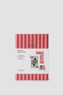 A-journal roze gestreept kaartspel