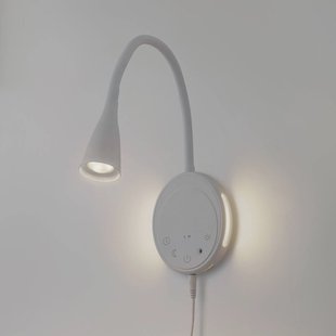Lindby LED leeslamp Zayna, wit, CCT, USB, dimbaar, timer