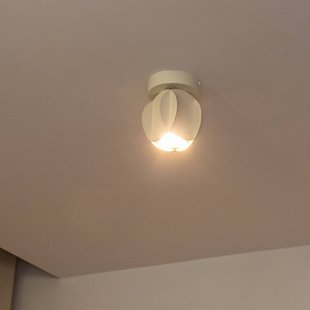 HELAM GAMBIT plafondspot, crèmewit, Ø 10 cm, metaal, GU10