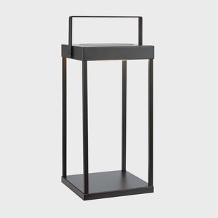 Markslöjd LED-zonnelantaarn Pure, zwart, USB, metaal, hoogte 42 cm