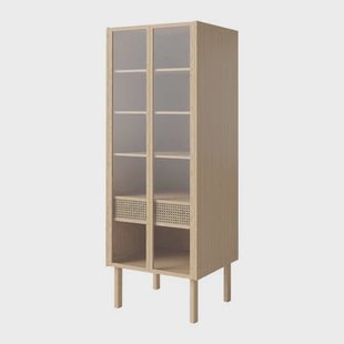 Bolia Cana Kledingkast met Glazen Deuren - Hoog - Witgepigmenteerd Geolied Eiken