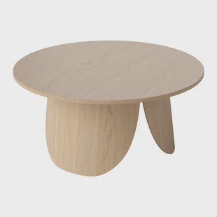 Bolia Peyote Salontafel - H 35 x Ø 80 cm - Witgepigmenteerd Gelakt Eiken