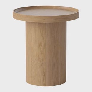 Bolia Plateau Bijzettafel - H 52 x Ø 48 cm - Gelakt Eiken